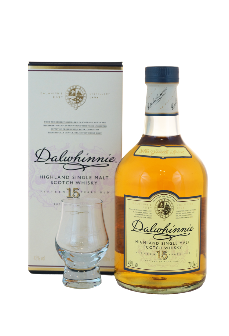 Dalwhinnie 15 Jahre mit Dalwhinnie Whiskyglas