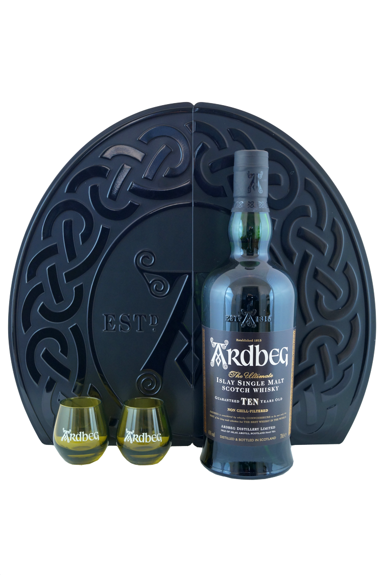 Ardbeg TEN Quadrant Geschenkpackung mit Uigeadail Miniatur